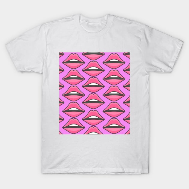 The Big Pink Lip Factory - kawaii- Lips Mask T-Shirt by colorsandpatterns